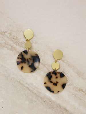 London Resin Circle Drop 18k Gold Plated Earrings