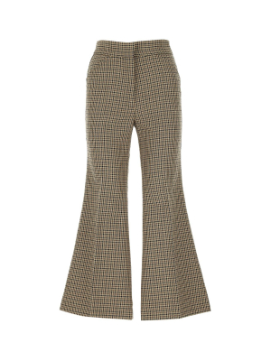 Moncler 1952 Cropped Flared Plaid Trousers