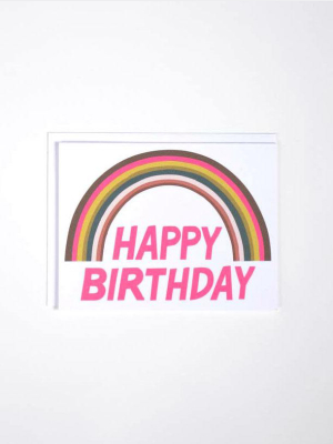 Happy Birthday Neon Rainbow Card