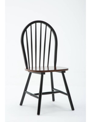 Set Of 2 Windsor Dining Chair Wood/black/cherry - Boraam