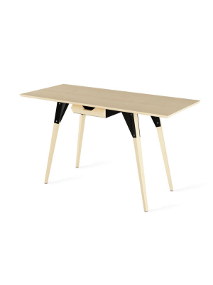 Clarke With Drawer Thin Rectangle Desk - Maple