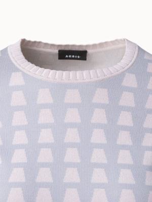 Trapezoid Jacquard Knit Pullover