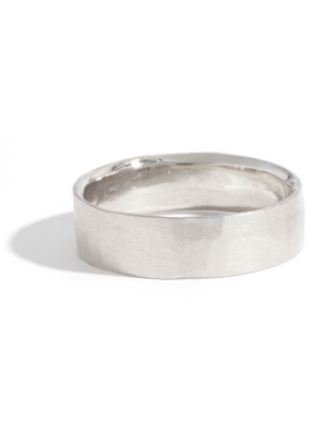 Hammered Texture 6mm Band - 14 Karat White Gold