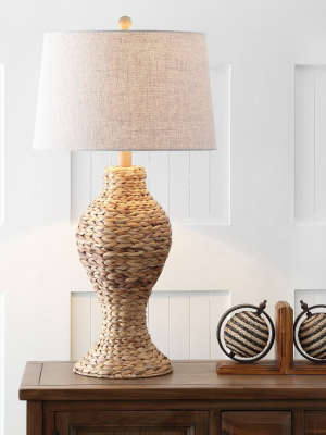 31" Elicia Seagrass Weave Table Lamp (includes Led Light Bulb) Brown - Jonathan Y