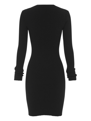 Misha Ribbed-knit Shirt Dress