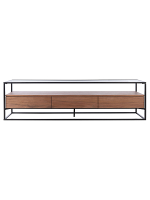 60" Lollita Tv Stand Walnut - Safavieh