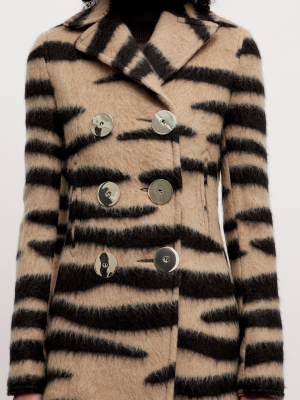 Zebra-print Wool-silk Jacket