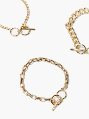 Toggle Chain Bracelet Set