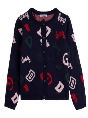 Dolce & Gabbana Kids Jacquard Logo Cardigan