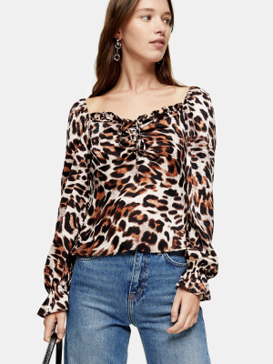 Palermo Animal Print Jacquard Prairie Blouse