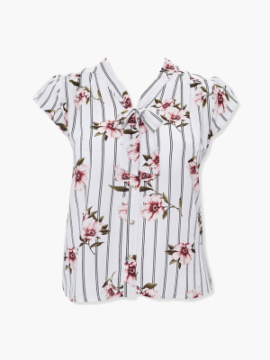 Plus Size Floral Print Top