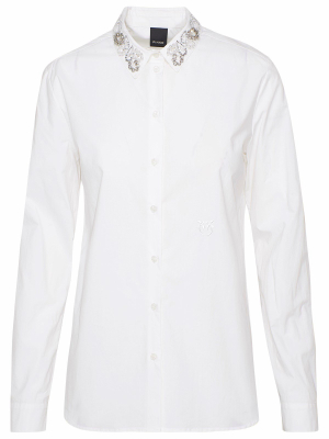 Pinko Collar Embellished Long-sleeve Shirt