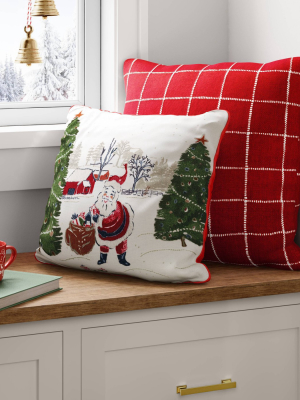 Holiday Oversized Woven Grid Square Throw Pillow - Threshold™