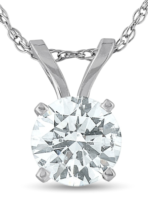 Pompeii3 .65 Ct Diamond Solitaire Pendant Necklace Available In 14k White Or Yellow Gold