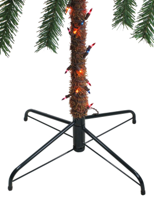 Northlight 4' Pre-lit Artificial Tropical Outdoor Patio Palm Tree - Multicolor Lights