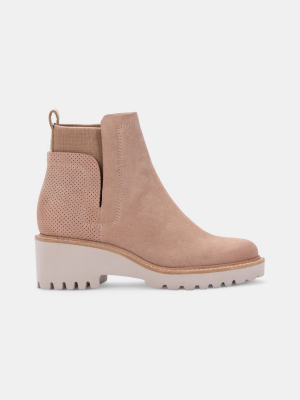 Huey Booties Blush Suede