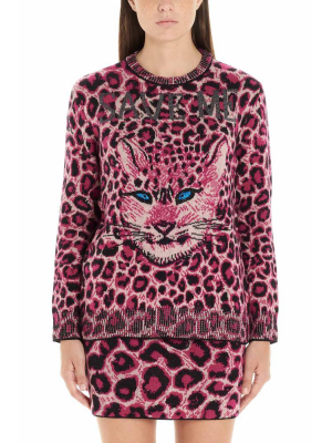 Alberta Ferretti Save Me Leopard Knitted Sweater