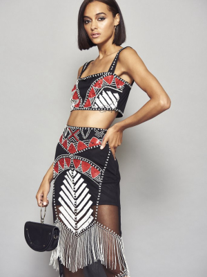 Starlet Embellished Bralet Top Co-ord [final Sale]