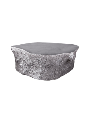 Bark Coffee Table, Silver Leaf