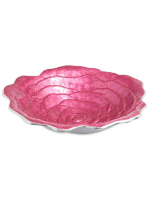 Julia Knight Rose 15" Bowl In Raspberry