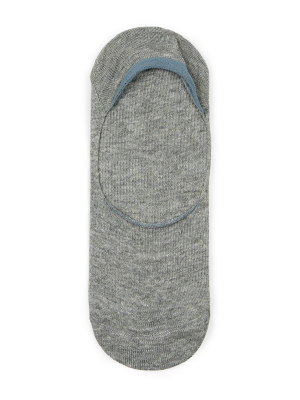 Gray Marl No Show Socks With Gel Pads