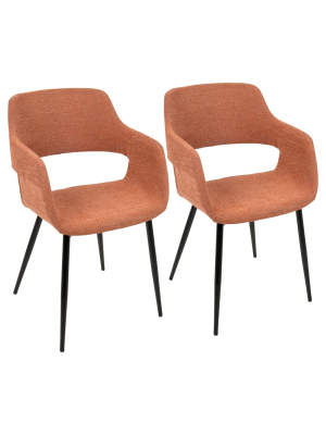 Set Of 2 Margarite Mid Century Modern Dining, Accent Chair - Lumisource