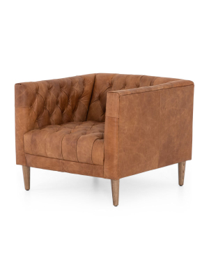 Rollins Leather Button Tufted Chair