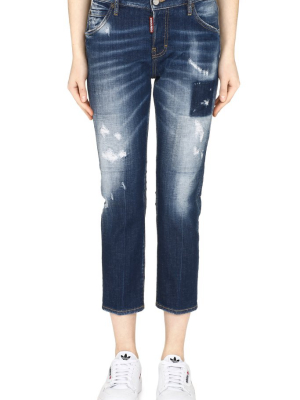 Dsquared2 Faded Cropped-leg Jeans