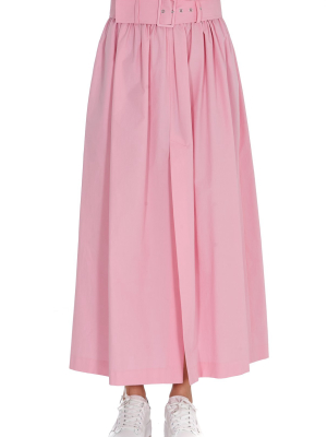 Msgm Belted Gathered Waist Skirt