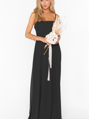 Lauren Tie Maxi Dress ~ Black Chiffon