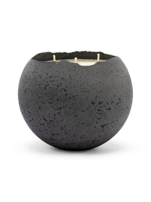 Konzuk - Orbis Concrete Candle 3 Wick - Charcoal