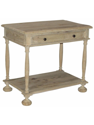 Cfc Reclaimed Washed Oak Nightstand, 1 Drawer, 1 Shelf