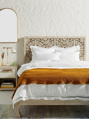 Washed Percale Clementine Duvet Cover