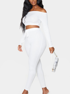 Shape Cream Ribbed High Waist Legging