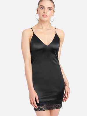 Satin And Lace Slip Dress