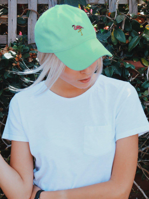 Flamingo Embroidered Womens Dad Hat