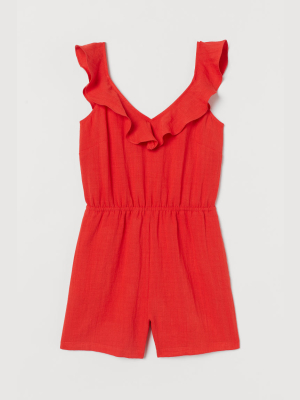 Flounce-trimmed Romper