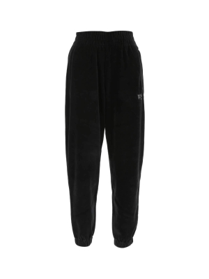 T By Alexander Wang Crystal Logo Velour Sweatpants