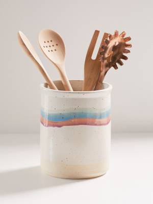 Soft Stripe Utensil Holder