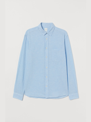 Regular Fit Linen-blend Shirt