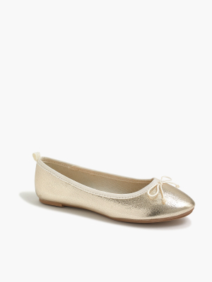 Girls' Metallic Gold Ballet Flats