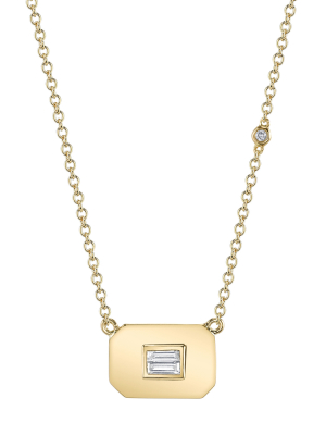 Baguette Diamond Necklace