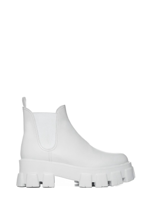 Prada Monolith Brushed Slip-on Chelsea Boots