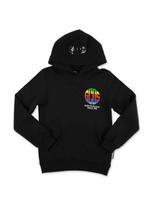 Gcds Kids Rainbow Logo Printed Hoodie