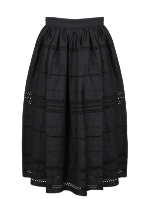 Redvalentino Poplin Midi Skirt