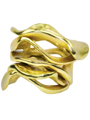 Kim Seybert Flux Napkin Ring In Gold - Set Of 4