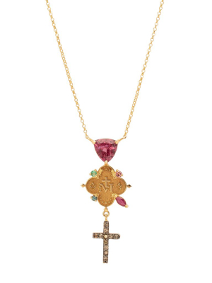 Gold Plate & Cross Necklace