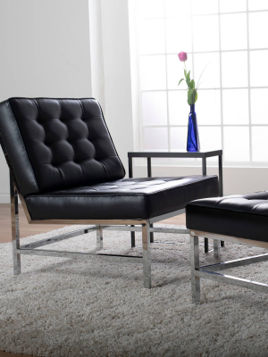 Ashlar Bonded Leather Tufted Chair - Studio Designs Home