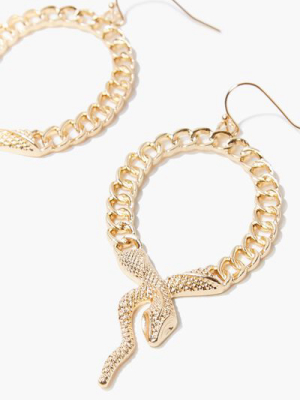 Snake Pendant Drop Earrings