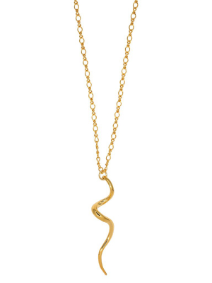 Polished Gold Swirl Pendant Necklace